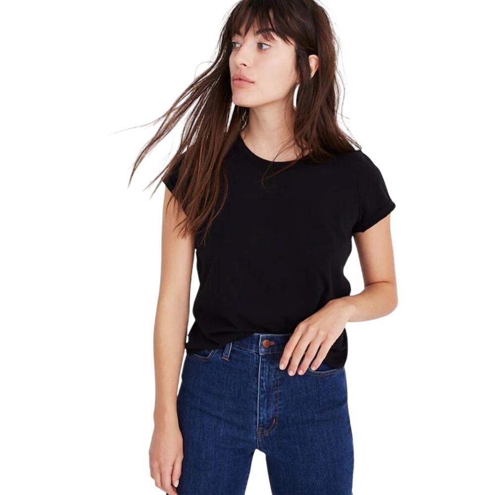 Madewell Northside Vintage Tee Black Cotton Crewneck T-Shirt Size M NWT - Picture 2 of 8